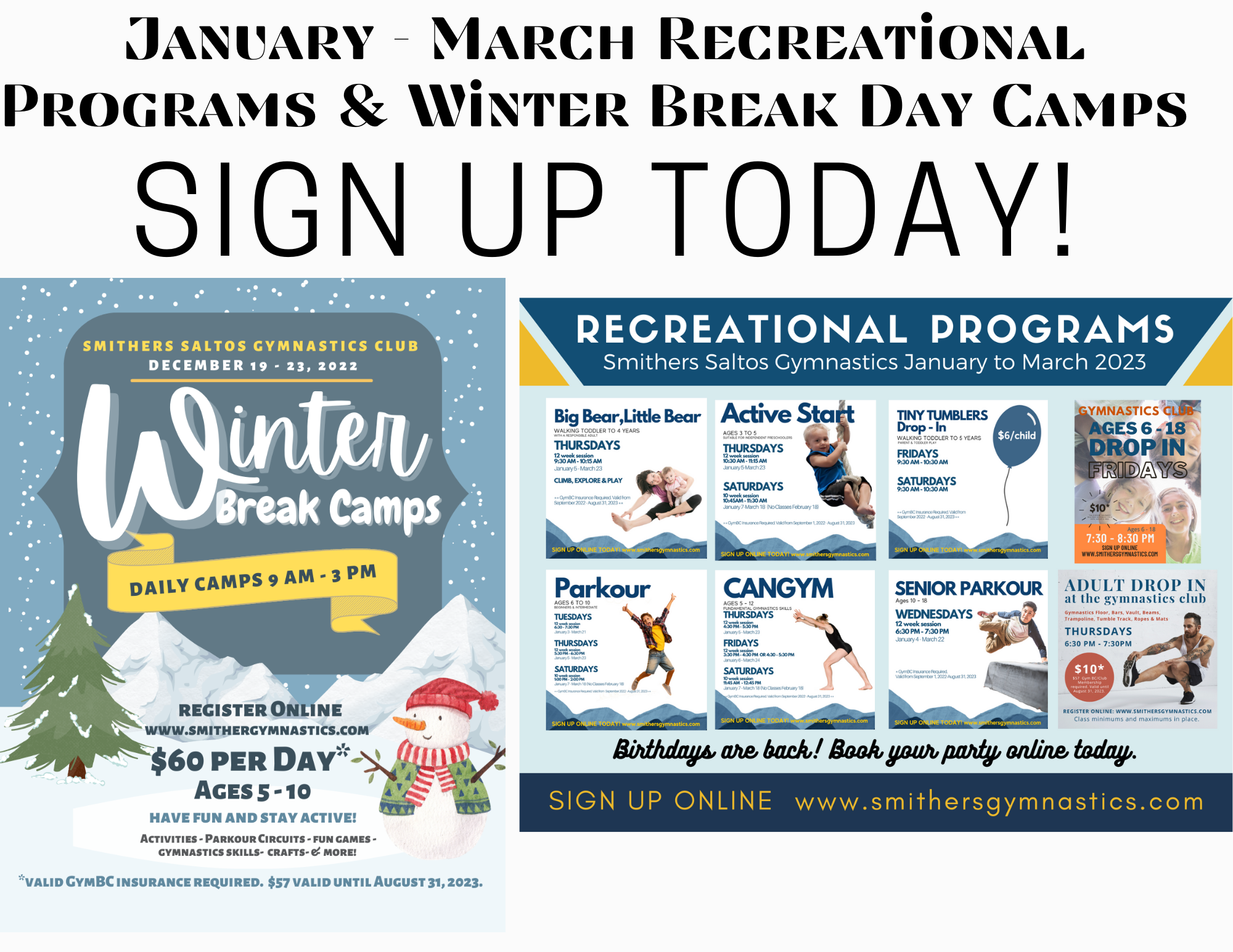 Winter Camps and Winter Rec Programs